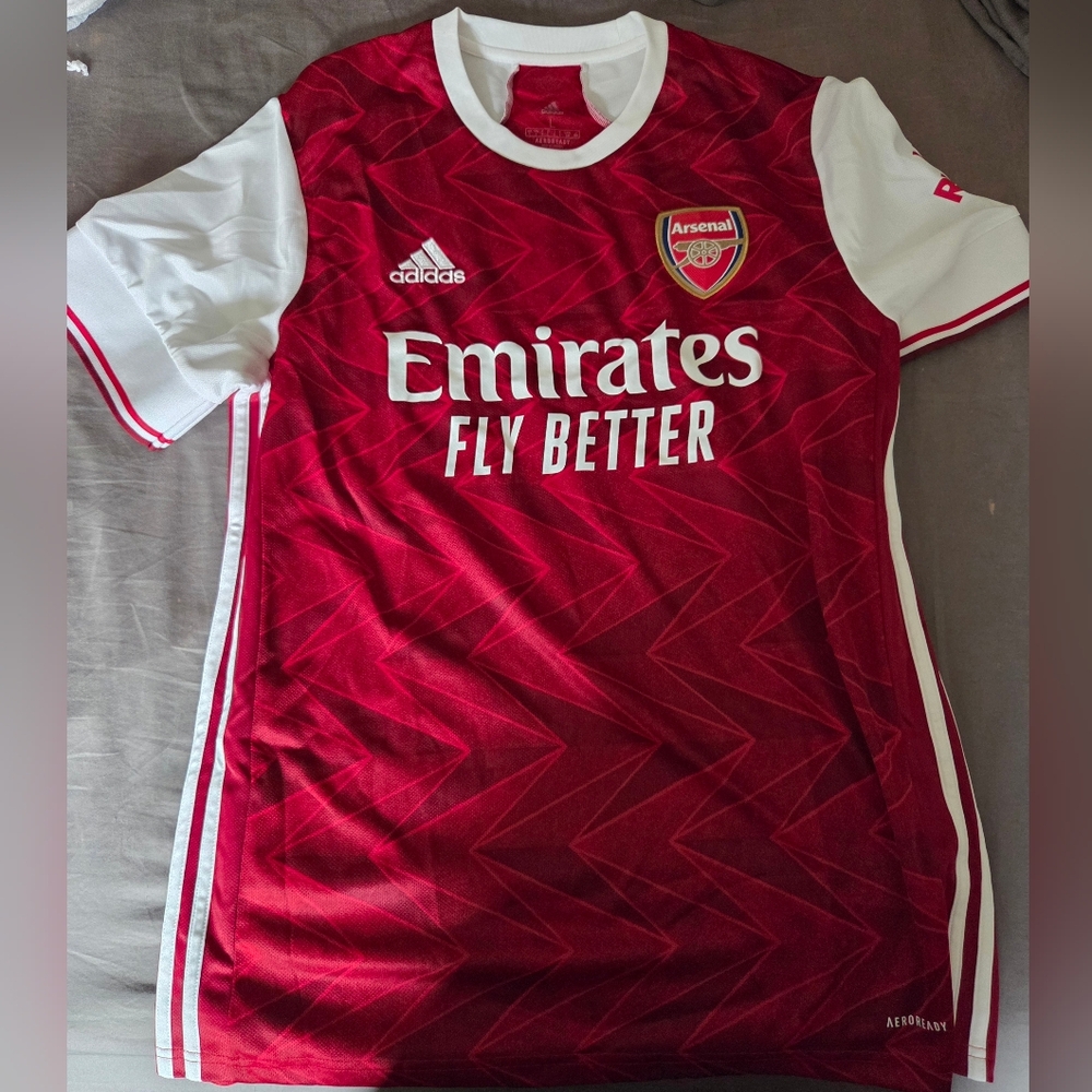 Adidas Arsenal 2020/21 Men's Large Red and White Soccer Jersey